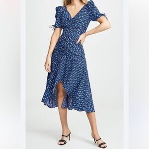 Chic Asymmetrical Blue Floral Skirt